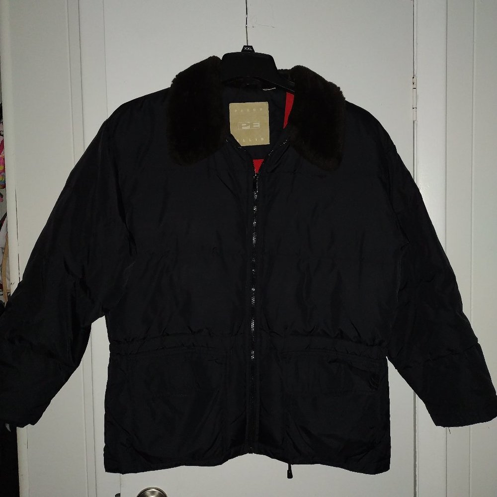 Perry Ellis Women's Down Puffer Jacket Fur Lined Collar